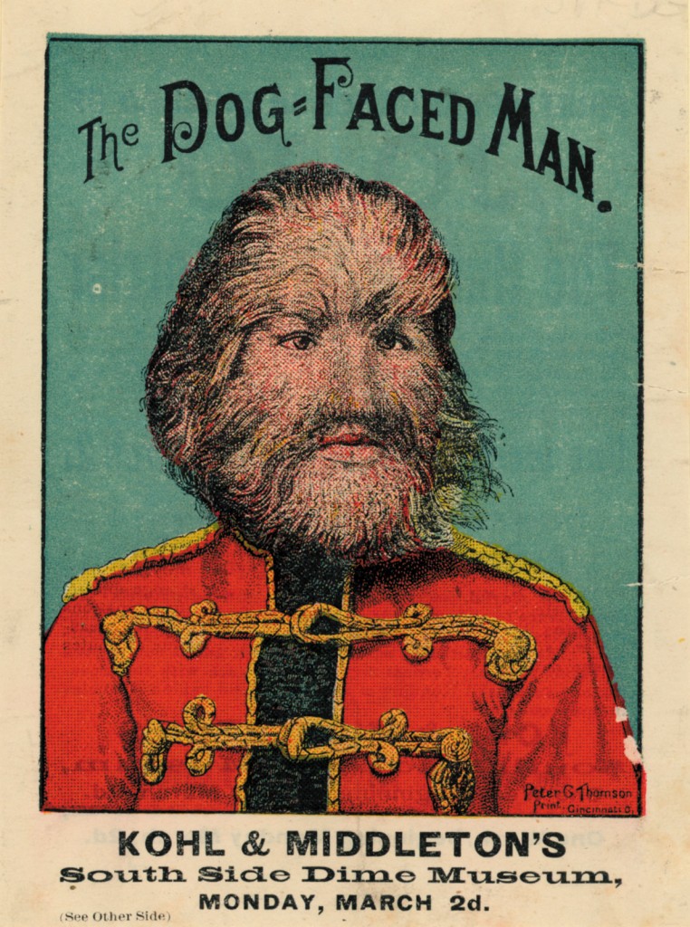 Victorian Freak Show Posters - Kohl &^ Middletons - The Dog Faced Man